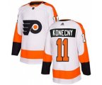 Philadelphia Flyers #11 Travis Konecny White Road Stitched Hockey Jersey