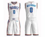 Oklahoma City Thunder #0 Russell Westbrook Swingman White Basketball Suit Jersey - Association Edition
