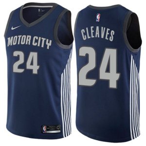 Detroit Pistons #24 Mateen Cleaves Swingman Navy Blue NBA Jersey - City Edition