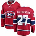 Montreal Canadiens #27 Alex Galchenyuk Authentic Red Home Fanatics Branded Breakaway NHL Jersey