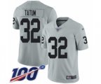 Oakland Raiders #32 Jack Tatum Limited Silver Inverted Legend 100th Season Football Jersey