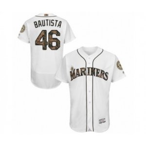 Seattle Mariners #46 Gerson Bautista Authentic White 2016 Memorial Day Fashion Flex Base Baseball Player Jersey