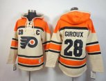 Philadelphia Flyers #28 Claude Giroux orange-cream[pullover hooded sweatshirt patch C]