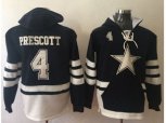 Dallas Cowboys #4 Dak Prescott Navy Blue White Name & Number Pullover NFL Hoodie