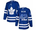 Toronto Maple Leafs #42 Tyler Bozak Authentic Blue Drift Fashion NHL Jersey