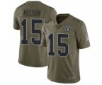 Oakland Raiders #15 J. Nelson Limited Olive 2017 Salute to Service Football Jersey