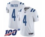 Indianapolis Colts #4 Adam Vinatieri White Vapor Untouchable Limited Player 100th Season Football Jersey