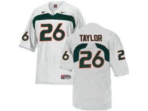 Men\'s Miami Hurricanes Sean Taylor #26 College Football Jersey - White