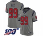 Houston Texans #99 J.J. Watt Limited Gray Inverted Legend 100th Season Football Jersey