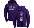 Baltimore Ravens #70 Ben Powers Purple Backer Pullover Hoodie