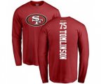 San Francisco 49ers #75 Laken Tomlinson Red Backer Long Sleeve T-Shirt