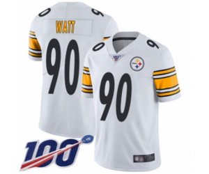 Pittsburgh Steelers #90 T. J. Watt White Vapor Untouchable Limited Player 100th Season Football Jersey