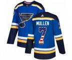 Adidas St. Louis Blues #7 Joe Mullen Authentic Blue USA Flag Fashion NHL Jersey