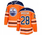 Edmonton Oilers #28 Kyle Brodziak Premier Orange Home NHL Jersey
