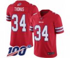 Buffalo Bills #34 Thurman Thomas Limited Red Rush Vapor Untouchable 100th Season Football Jersey