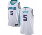 Charlotte Hornets #5 Nicolas Batum Authentic White Basketball Jersey - Association Edition