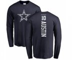 Dallas Cowboys #10 Tavon Austin Navy Blue Backer Long Sleeve T-Shirt