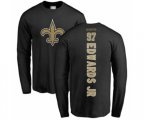 New Orleans Saints #97 Mario Edwards Jr Black Backer Long Sleeve T-Shirt