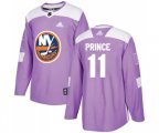 New York Islanders #11 Shane Prince Authentic Purple Fights Cancer Practice NHL Jersey