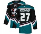 Anaheim Ducks #27 Scott Niedermayer Authentic Black Teal Alternate Hockey Jersey