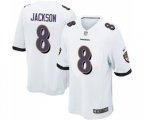 Baltimore Ravens #8 Lamar Jackson Game White Football Jersey