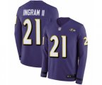 Baltimore Ravens #21 Mark Ingram II Limited Purple Therma Long Sleeve Football Jersey