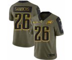 Philadelphia Eagles #26 Miles Sanders 2021 Olive Camo Salute To Service Golden Limited Stitched Football Jersey