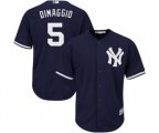 New York Yankees #5 Joe DiMaggio Replica Navy Blue Alternate Baseball Jersey