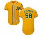 Oakland Athletics Paul Blackburn Gold Alternate Flex Base Authentic Collection Baseball Player Jersey