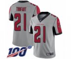 Atlanta Falcons #21 Desmond Trufant Limited Silver Inverted Legend 100th Season Football Jersey