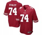 San Francisco 49ers #74 Joe Staley Game Red Team Color Football Jersey