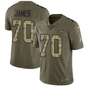 Miami Dolphins #70 Ja\'Wuan James Limited Olive Camo 2017 Salute to Service NFL Jersey
