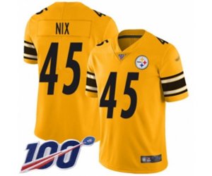 Pittsburgh Steelers #45 Roosevelt Nix Limited Gold Inverted Legend 100th Season Football Jersey