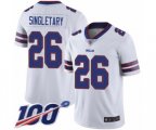 Buffalo Bills #26 Devin Singletary White Vapor Untouchable Limited Player 100th Season Football Jersey