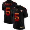 Los Angeles Rams #5 Jalen Ramsey Black Nike Red Orange Stripe Vapor Limited NFL Jersey