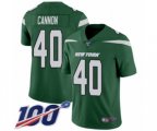 New York Jets #40 Trenton Cannon Green Team Color Vapor Untouchable Limited Player 100th Season Football Jersey