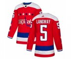 Washington Capitals #5 Rod Langway Authentic Red Alternate NHL Jersey