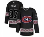 Montreal Canadiens #37 Antti Niemi Authentic Black Team Logo Fashion NHL Jersey