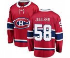Montreal Canadiens #58 Noah Juulsen Authentic Red Home Fanatics Branded Breakaway NHL Jersey