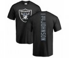 Oakland Raiders #31 Isaiah Johnson Black Backer T-Shirt
