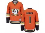 Reebok Anaheim Ducks #1 Jonathan Bernier Authentic Orange Third NHL Jersey