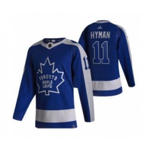 Toronto Maple Leafs #11 Zach Hyman Blue 2020-21 Reverse Retro Alternate Hockey Jersey