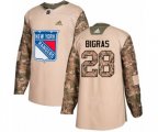 Adidas New York Rangers #28 Chris Bigras Authentic Camo Veterans Day Practice NHL Jersey