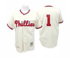 Philadelphia Phillies #1 Richie Ashburn Replica Cream Throwback Baseball Jersey
