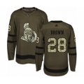 Ottawa Senators #28 Connor Brown Authentic Green Salute to Service Hockey Jersey