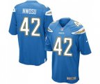 Los Angeles Chargers #42 Uchenna Nwosu Game Electric Blue Alternate Football Jersey