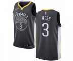 Golden State Warriors #3 David West Authentic Black Basketball Jersey - Statement Edition