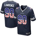 Dallas Cowboys #90 Demarcus Lawrence Elite Navy Blue Home USA Flag Fashion NFL Jersey