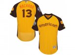 Baltimore Orioles #13 Manny Machado Yellow 2016 All-Star American League BP Authentic Collection Flex Base MLB Jersey