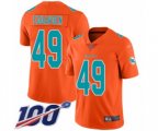 Miami Dolphins #49 Sam Eguavoen Limited Orange Inverted Legend 100th Season Football Jersey
